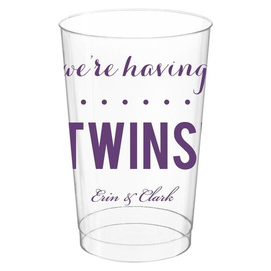 We're Having Twins Clear Plastic Cups